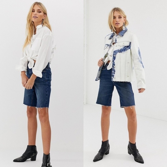 NWT Blank NYC Raw Hem Bayou Blues Bermuda Shorts - Picture 1 of 7